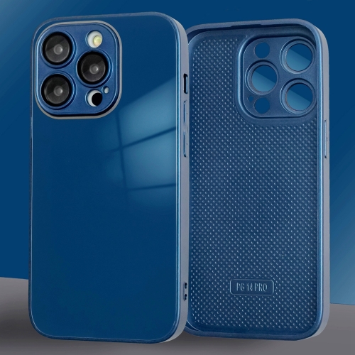 

For iPhone 12 Pro 9D Tempered Glass Phone Case(Navy Blue)