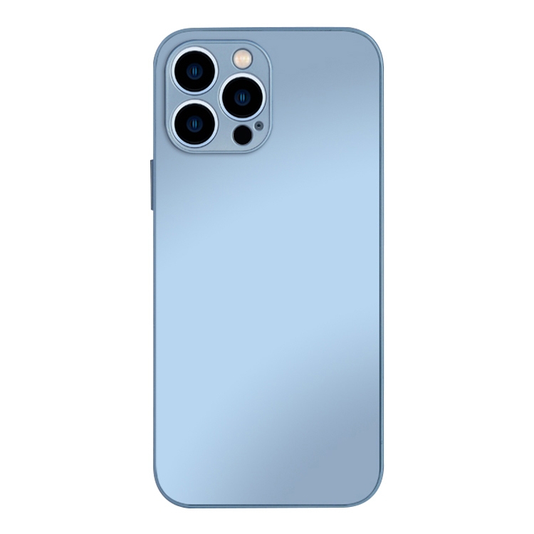 

For iPhone 13 AG Frosted Tempered Glass Phone Case(Sierra Blue)
