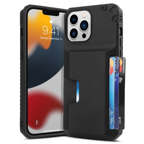 

For iPhone 14 Frosted Card Slot Phone Case(Black)
