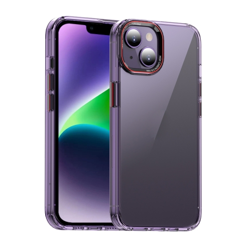For iPhone 14 Plus iPAKY MG Series Transparent PC Phone Case(Transparent Purple)