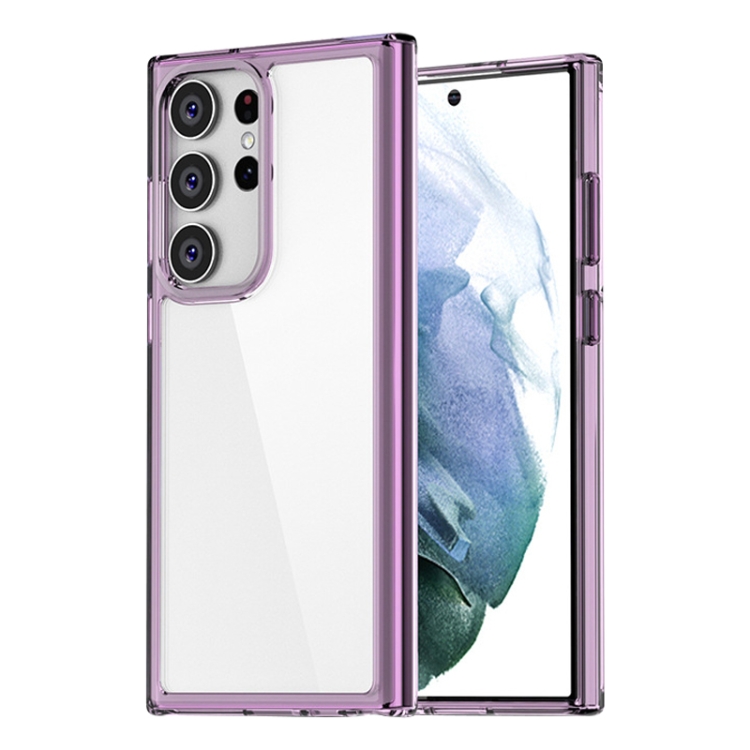 

For Samsung Galaxy S23 Ultra 5G iPAKY Transparent PC + TPU Phone Case(Transparent Purple)