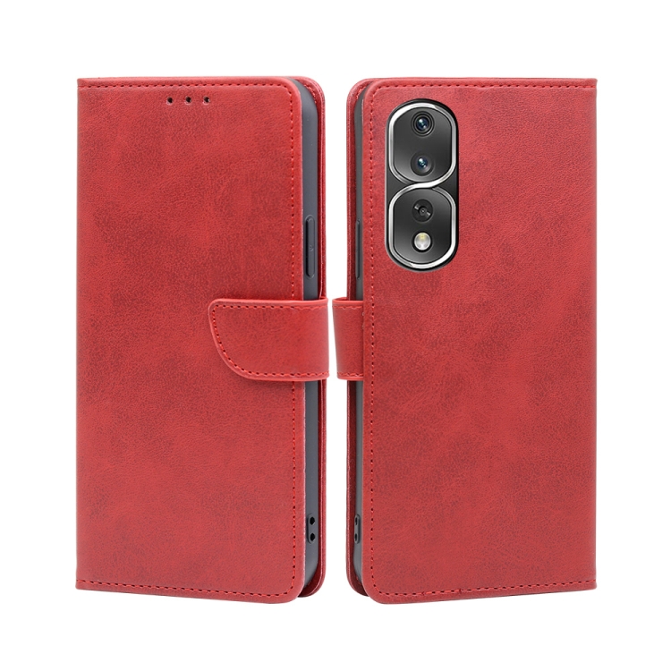 

For Honor 80 Pro Calf Texture Buckle Flip Leather Phone Case(Red)