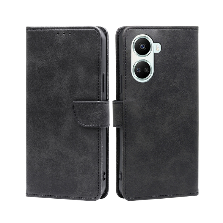 

For Huawei nova 10 SE Calf Texture Buckle Flip Leather Phone Case(Black)