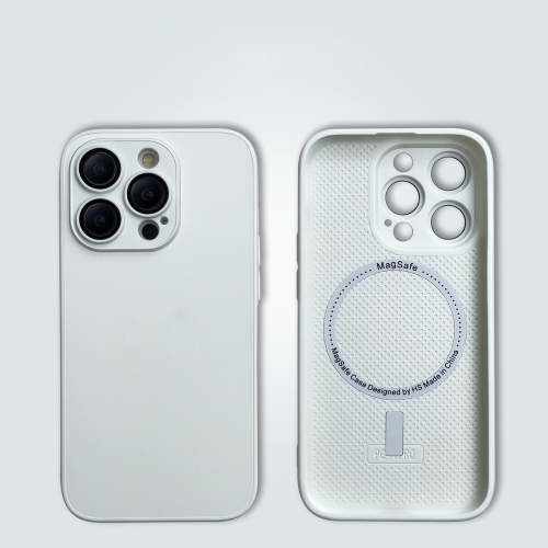 

For iPhone 14 MagSafe Magnetic Tempered Glass Phone Case(White)