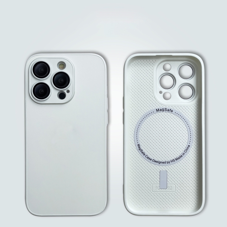 

For iPhone 12 Pro MagSafe Magnetic Tempered Glass Phone Case(White)