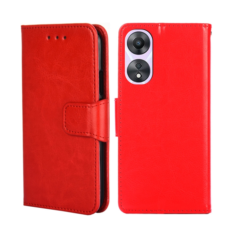 

For OPPO A58 5G Crystal Texture Leather Phone Case(Red)