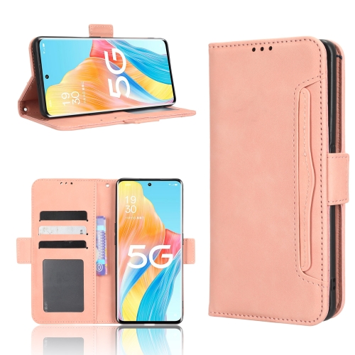 

For OPPO A1 Pro Skin Feel Calf Texture Card Slots Leather Phone Case(Pink)