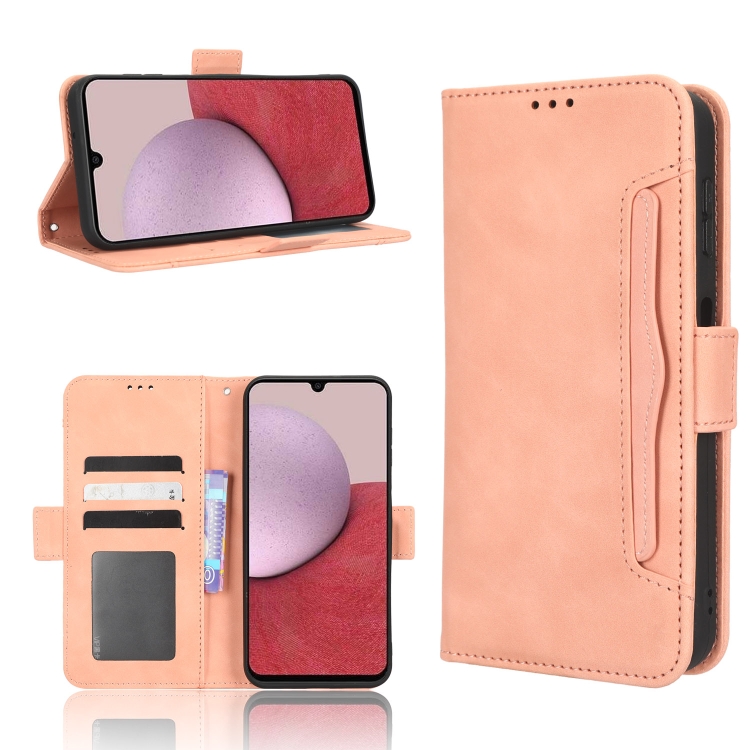 

For Samsung Galaxy A14 5G Skin Feel Calf Texture Card Slots Leather Phone Case(Pink)