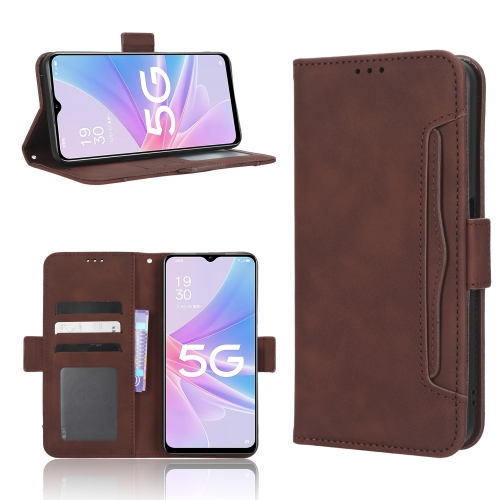 

For OPPO A58 5G Skin Feel Calf Texture Card Slots Leather Phone Case(Brown)
