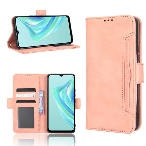 

For Infinix Hot 20i Skin Feel Calf Texture Card Slots Leather Phone Case(Pink)