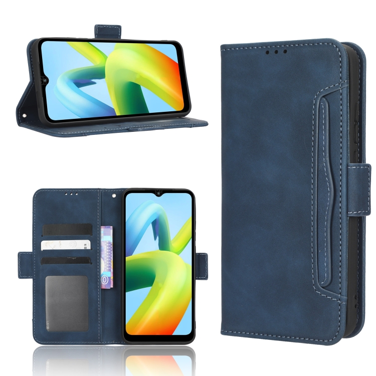 

For Xiaomi Redmi A1+ Skin Feel Calf Texture Card Slots Leather Phone Case(Blue)