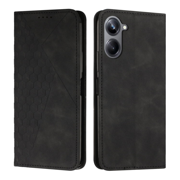 

For Realme 10 4G Diamond Splicing Skin Feel Magnetic Leather Phone Case(Black)