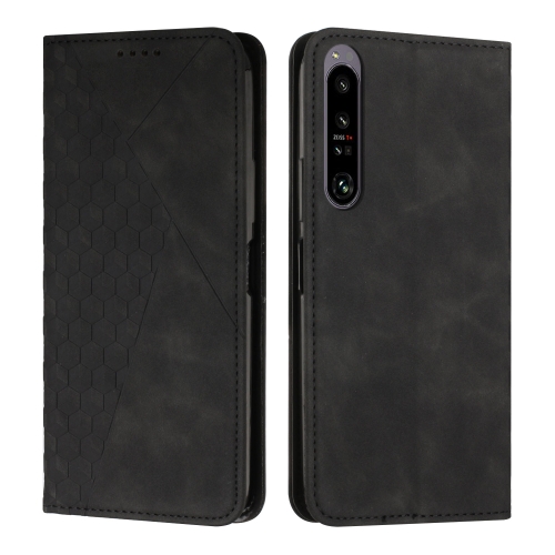 

For Sony Xperia 1 IV Diamond Splicing Skin Feel Magnetic Leather Phone Case(Black)