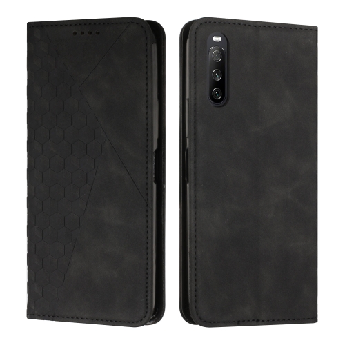 

For Sony Xperia 10 IV Diamond Splicing Skin Feel Magnetic Leather Phone Case(Black)