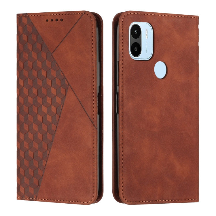 

For Xiaomi Redmi A1+ Diamond Splicing Skin Feel Magnetic Leather Phone Case(Brown)