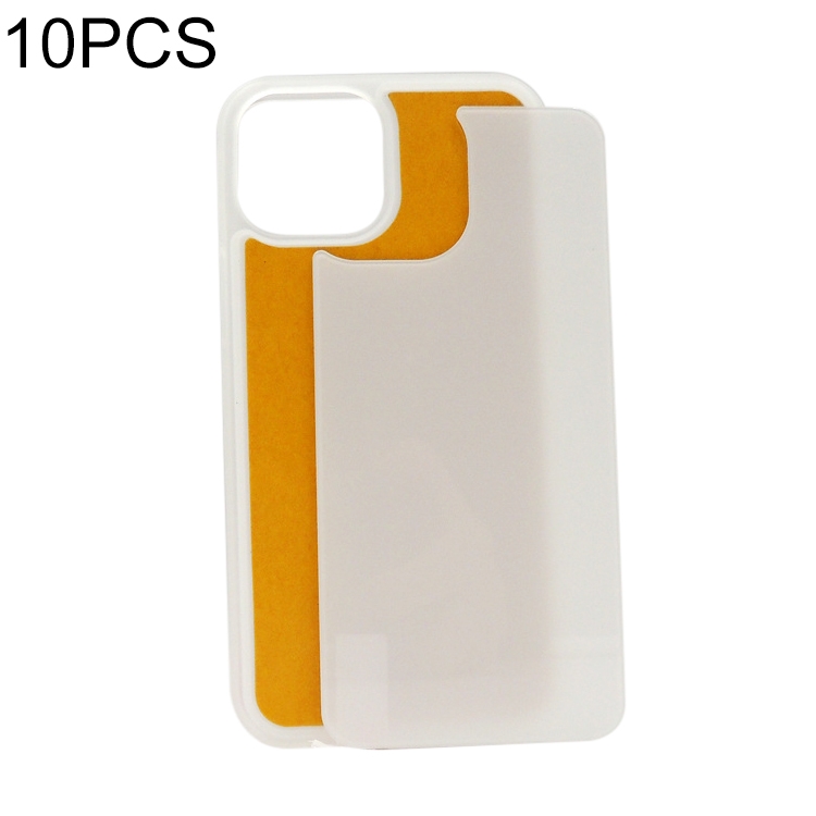 

For iPhone 14 10pcs Thermal Transfer Glass Phone Case(Transparent)