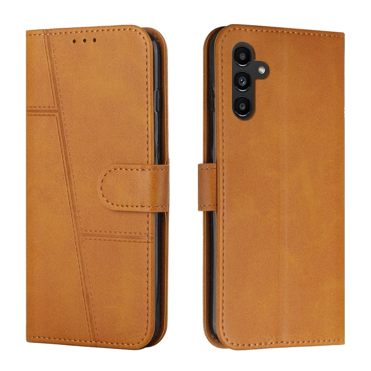 

For Samsung Galaxy A34 5G Stitching Calf Texture Buckle Leather Phone Case(Yellow)