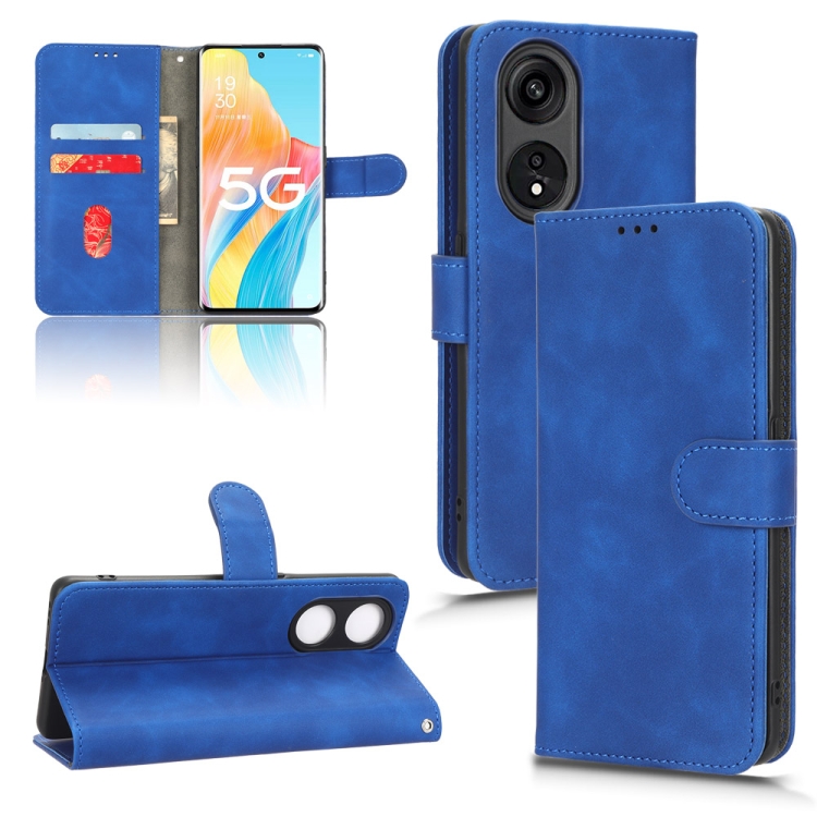 

For OPPO A1 Pro Skin Feel Magnetic Flip Leather Phone Case(Blue)