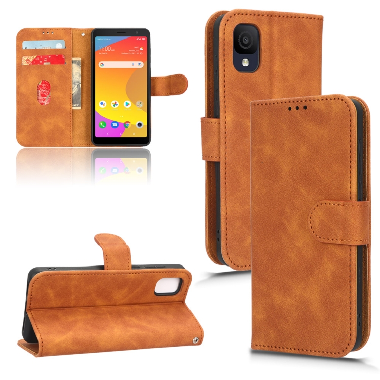 

For TCL ION Z Skin Feel Magnetic Flip Leather Phone Case(Brown)