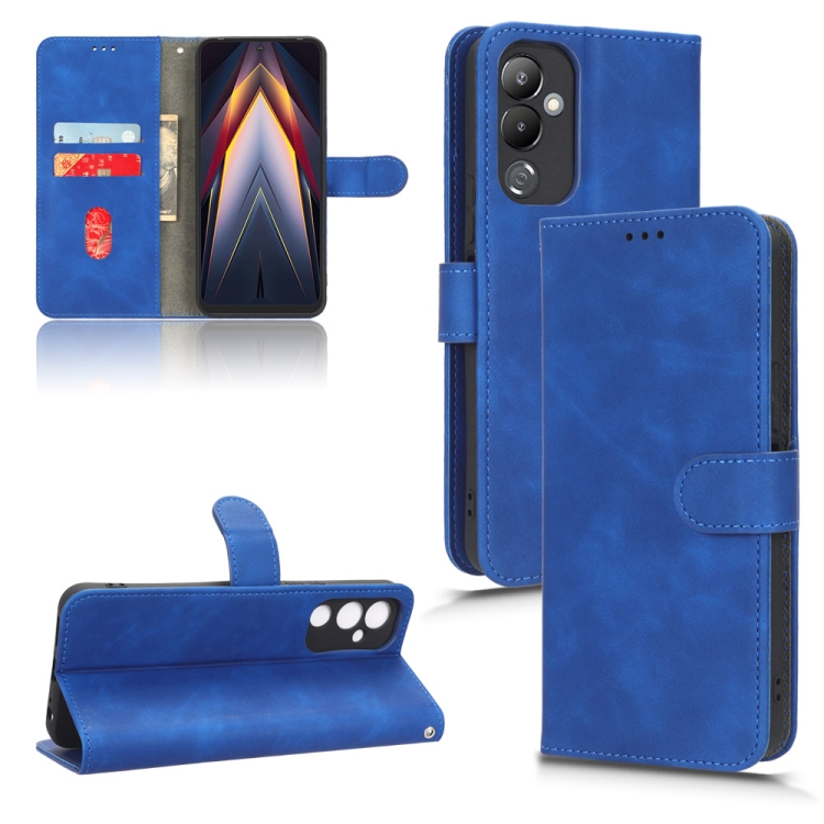 

For Tecno Pova 4 Skin Feel Magnetic Flip Leather Phone Case(Blue)