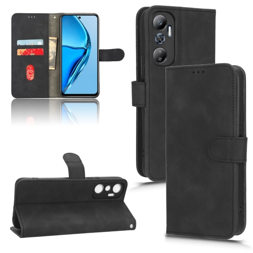 

For Infinix Hot 20 4G Skin Feel Magnetic Flip Leather Phone Case(Black)