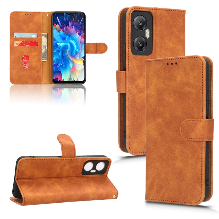 

For Infinix Hot 20 5G Skin Feel Magnetic Flip Leather Phone Case(Brown)