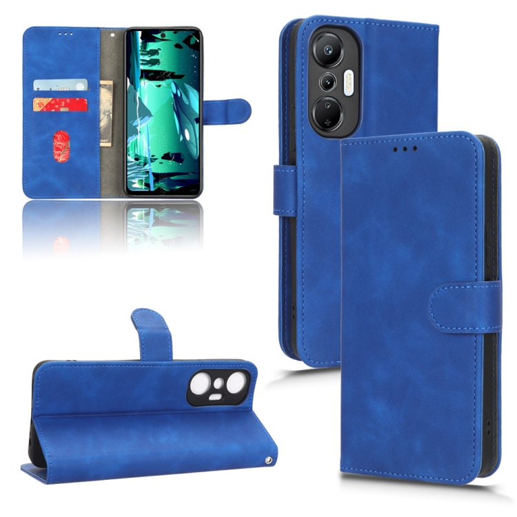 

For Infinix Hot 20S Skin Feel Magnetic Flip Leather Phone Case(Blue)