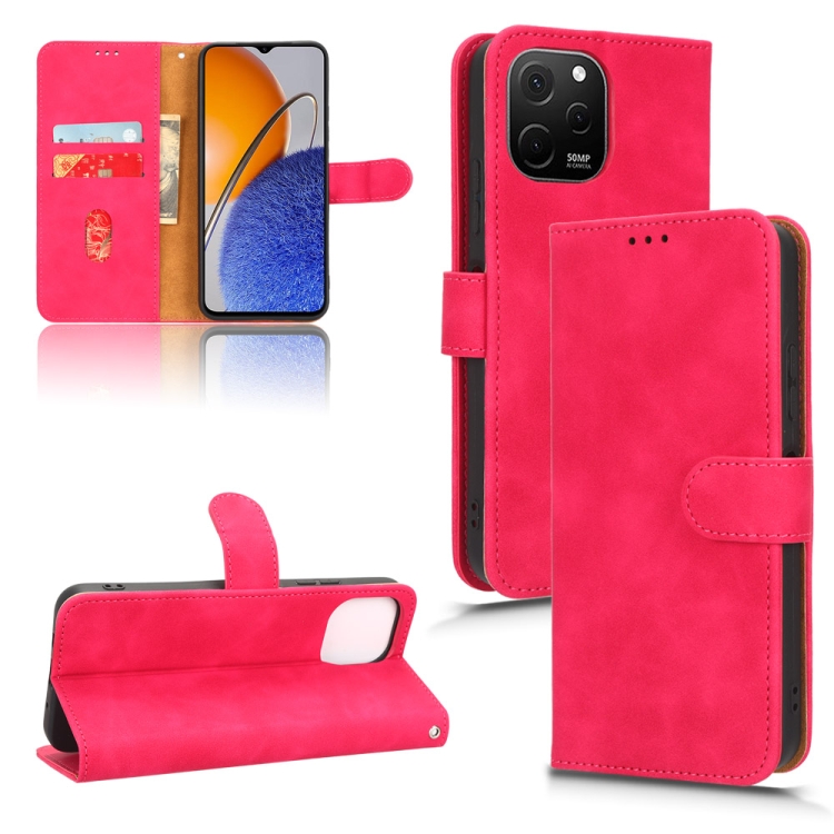 

For Huawei Nova Y61 Skin Feel Magnetic Flip Leather Phone Case(Rose Red)