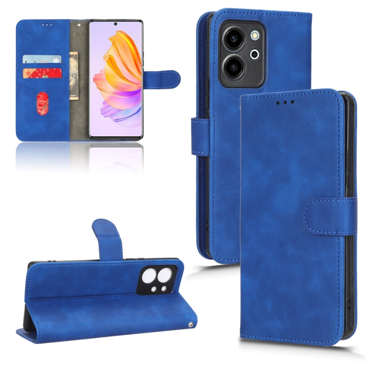 

For Honor 80 SE 5G Skin Feel Magnetic Flip Leather Phone Case(Blue)