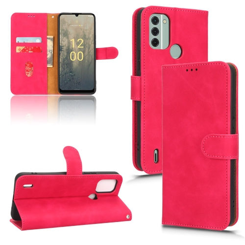 

For Nokia C31 Skin Feel Magnetic Flip Leather Phone Case(Rose Red)