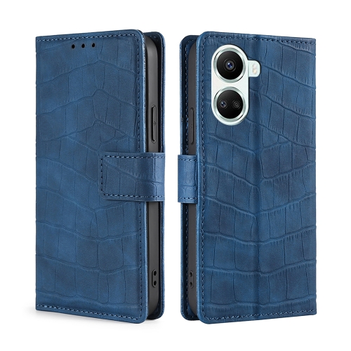 

For Huawei nova 10 SE Skin Feel Crocodile Magnetic Clasp Leather Phone Case(Blue)