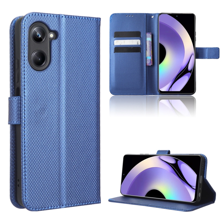 

For Realme 10 Pro Diamond Texture Leather Phone Case(Blue)