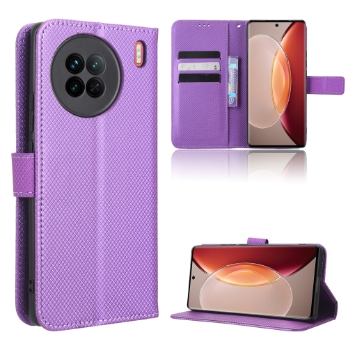 

For vivo X90 5G Diamond Texture Leather Phone Case(Purple)