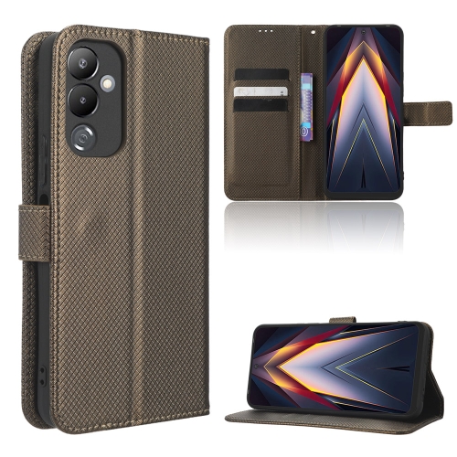 

For Tecno Pova 4 Diamond Texture Leather Phone Case(Brown)