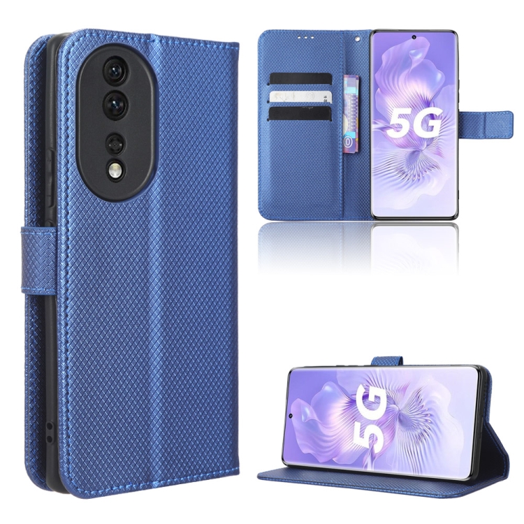 

For Honor 80 5G Diamond Texture Leather Phone Case(Blue)