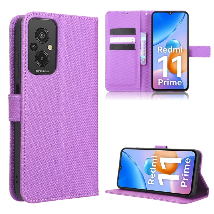 

For Xiaomi Redmi 11 Prime 4G Diamond Texture Leather Phone Case(Purple)