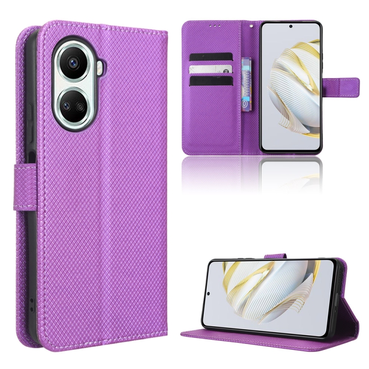 

For Huawei nova 10 SE Diamond Texture Leather Phone Case(Purple)