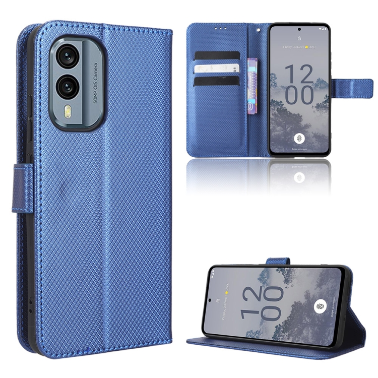 

For Nokia X30 5G Diamond Texture Leather Phone Case(Blue)