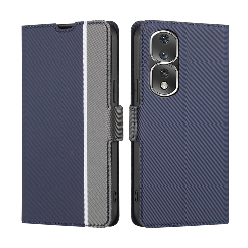 

For Honor 80 Pro Twill Texture Side Buckle Leather Phone Case(Blue)