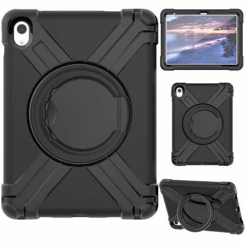 

For iPad 10th Gen 10.9 2022 EVA + PC Tablet Protective Case with 360 Rotating Bracket(Black+Black)