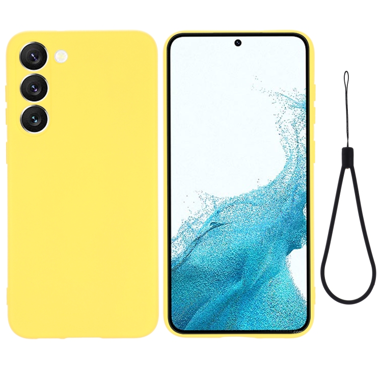

For Samsung Galaxy S23+ 5G Pure Color Liquid Silicone Shockproof Full Coverage Phone Case(Yellow)