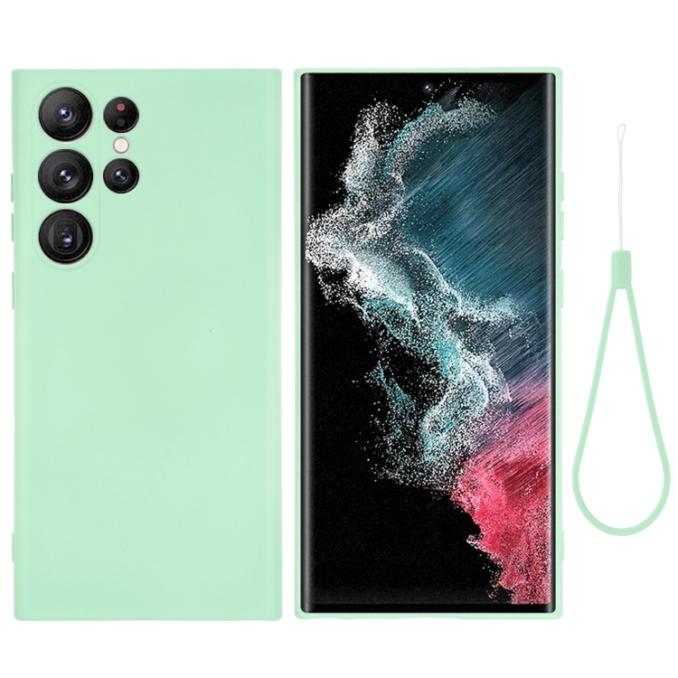 

For Samsung Galaxy S23 Ultra 5G Pure Color Liquid Silicone Shockproof Full Coverage Phone Case(Green)