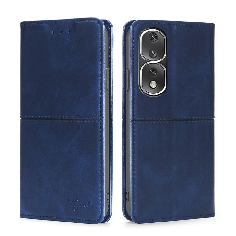 

For Honor 80 Pro Cow Texture Magnetic Horizontal Flip Leather Phone Case(Blue)