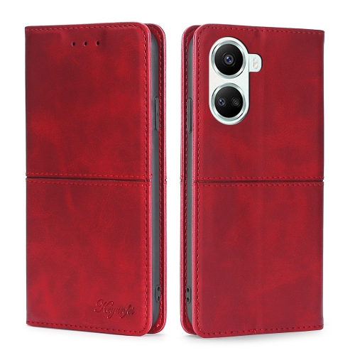 

For Huawei nova 10 SE Cow Texture Magnetic Horizontal Flip Leather Phone Case(Red)