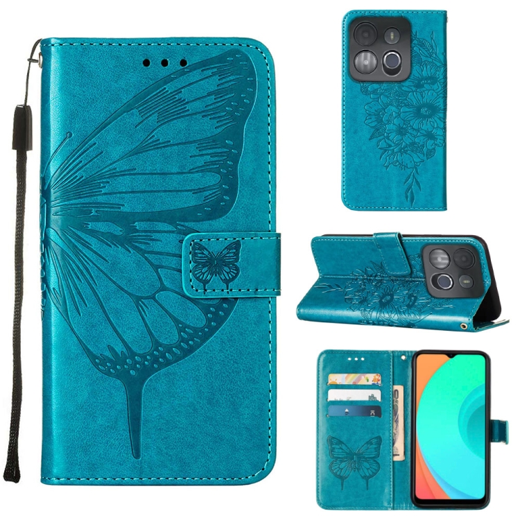 For Infinix Smart X6515 Embossed Butterfly Flip Leather Phone