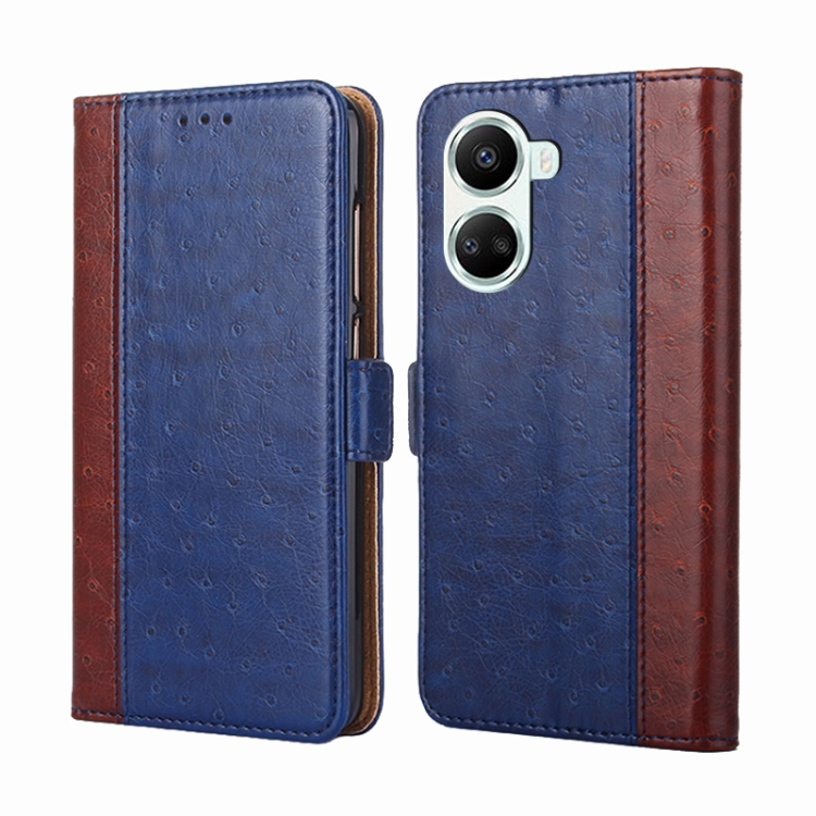 

For Huawei nova 10 SE Ostrich Texture Flip Leather Phone Case(Blue)