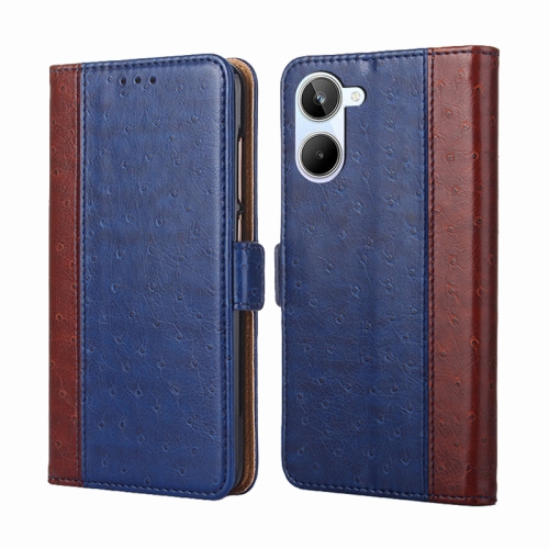 

For Realme 10 4G Ostrich Texture Flip Leather Phone Case(Blue)