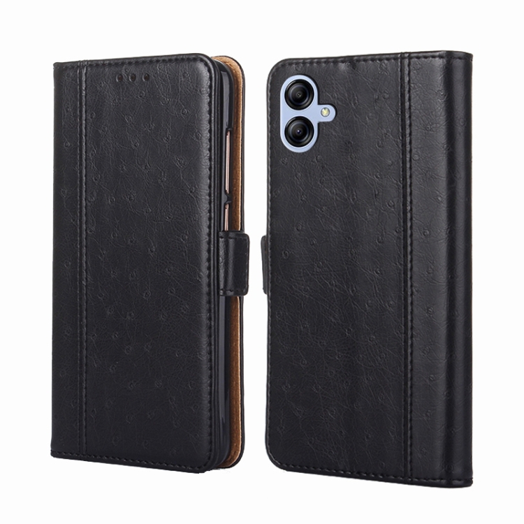 

For Samsung Galaxy A04e 4G Ostrich Texture Flip Leather Phone Case(Black)