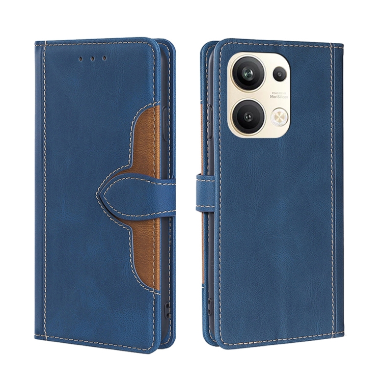 

For OPPO Reno9 Pro+ 5G Skin Feel Magnetic Buckle Leather Phone Case(Blue)