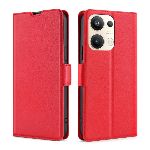 

For OPPO Reno9 Pro+ 5G Ultra-thin Voltage Side Buckle Horizontal Flip Leather Phone Case(Red)